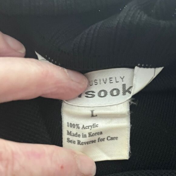 Exclusively Misook Elegant Black Button-Up Shawl Collar Long Cardigan /Jacket - Picture 10 of 11